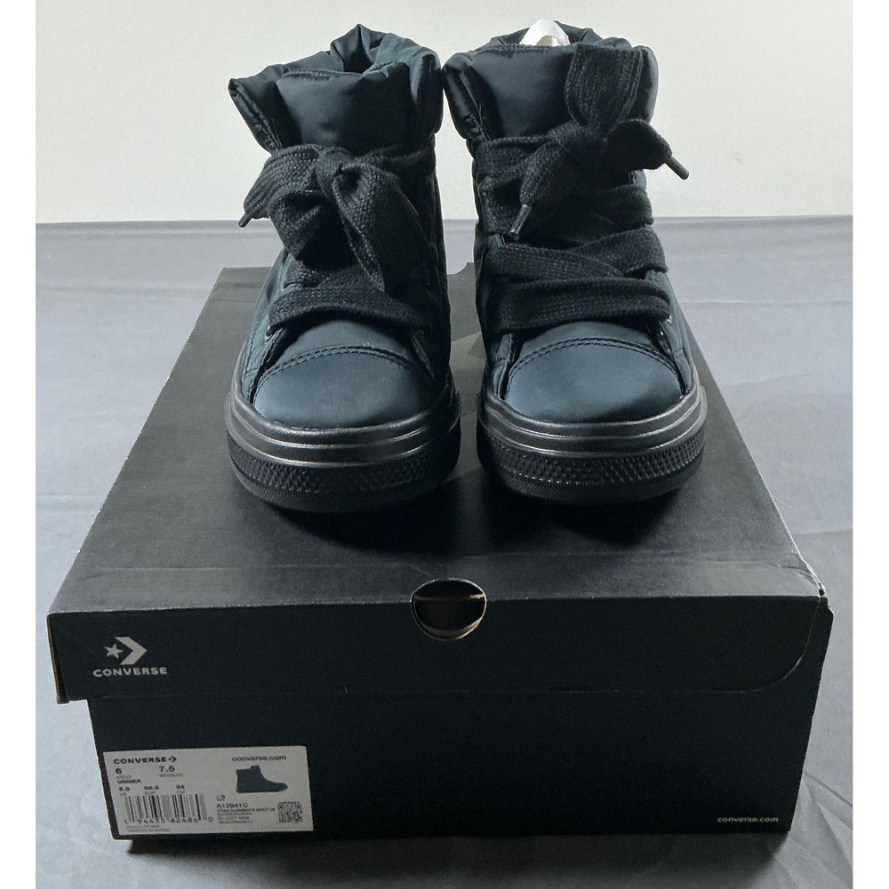 Converse CTAS Elements Boot 7.5 Hi Black Water Repellent Puffer Faux Fur A12941C